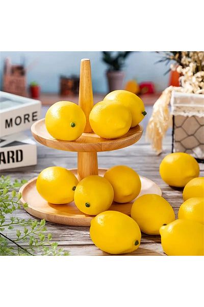 Choice 2.95inch Yellow 20pcs, Artificial Lemon 3inch, Simulation Lemon Artificial Yellow Lemon Fake Lemon,