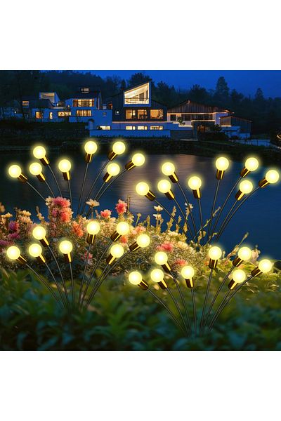 Choice 6LED 1PCS warm Outdoor Lights Solar Lawn Lamp Garden Lamp LED Wind-driven Firefly Ground Plug Lamp f