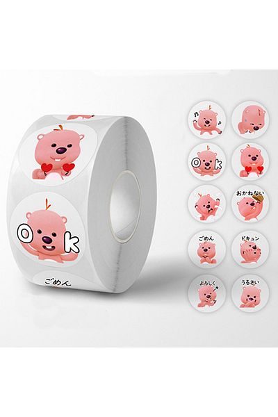 Choice 500pcs-roll 500pcs Roll Korean Cartoon Little Beaver Loopy Sticker Cute Emoticon Pack Stickers Lapto