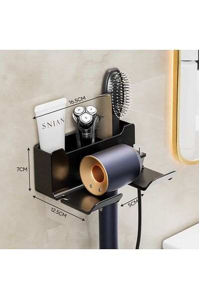Choice black Hair Dryer Holder Wall Dryer Cradle Straightener Stand Hairdryer Organizer Box Toilet Blower H