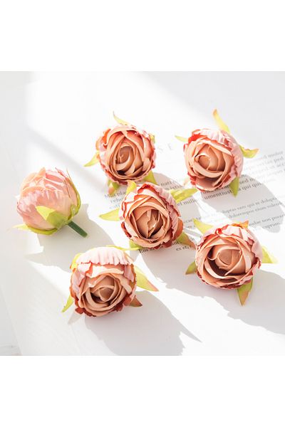 Choice 10pieces Brown Cheap Artificial Flower Silk Tea Buds Rose For Wedding Wreaths Bouquet Christmas Home