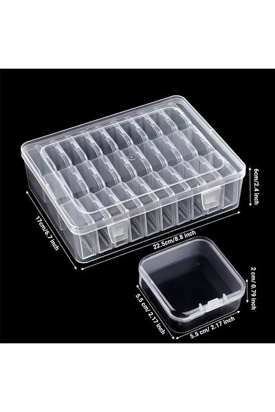 Choice 30 Grids Durable Plastic Storage Box, 14/30 Compartments And Small Container - Transparent Jewelry A