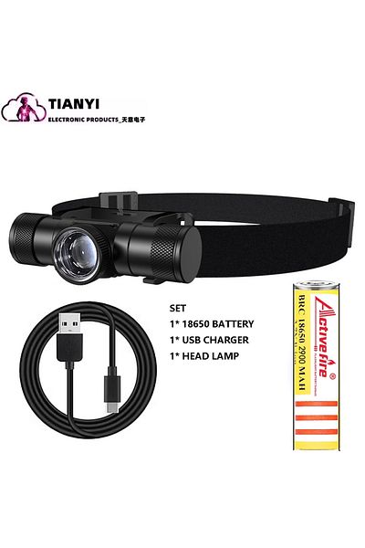 Choice black Headlamp SET Aluminum alloy variable focus headlamp strong light long range high light waterpr