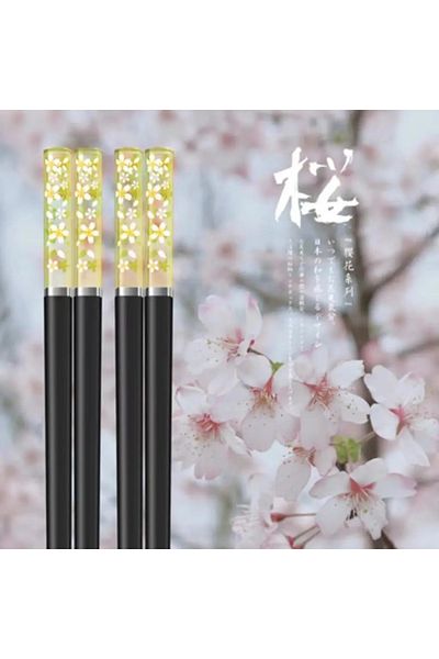Choice PICTURE COLOR 4 1 Pairs Amber Sakura Japanese Chopsticks Pink Cherry Blossom Sushi Food Sticks Antib