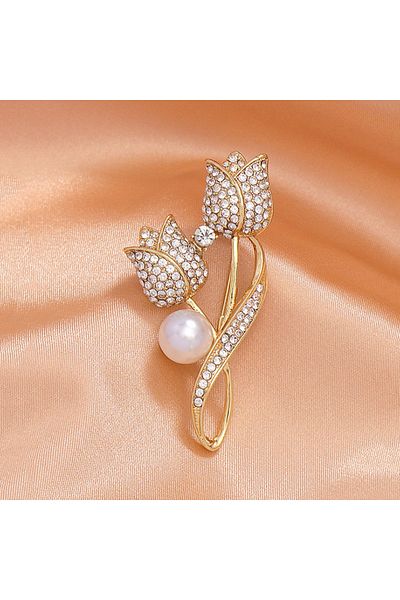Choice Zt4858 1pc Women's Elegant Tulip Flower Brooch Chest Flower Autumn/winter Coat Coat Pin Fashion Dres