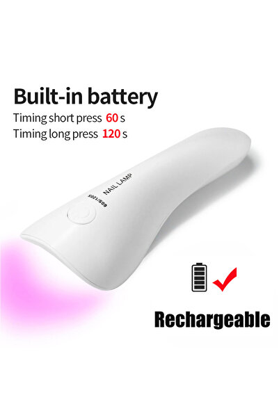 DUTRIEUX مصباح USB أبيض محمول بالأشعة فوق البنفسجية LED لتجفيف الأظافر، مصباح...