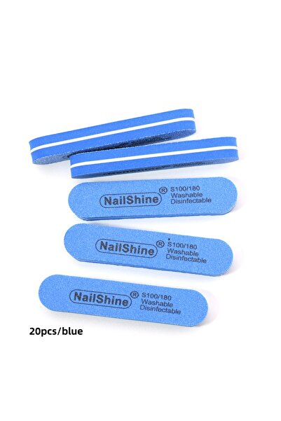 Choice 20 قطعة من مبردات الأظافر الصغيرة الملونة باللون الأزرق، مقاس 100/180،...