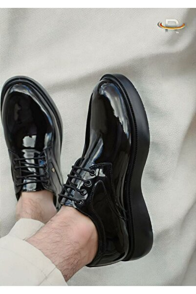 RONX Bağcıklı, rugan, siyah Erkek Ayakkabı - Şık Ve Konforlu Günlük Klasik Model