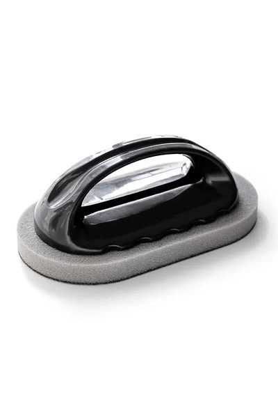 Choice B-1pc Black Reusable Emery Magic Sponge - Kitchen Pot Brush with Handle for Easy Cleaning and Decont