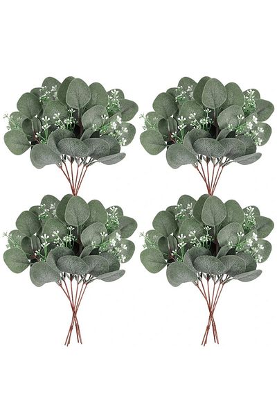 Choice 5Pcs Green3 5/10/20Pcs Artificial Eucalyptus Leaf Stems Green Plants For Living Home Room Decoration