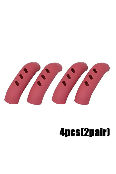 Choice 4 pcs red Silicone pot handle cover, insulation cover, pot ear clip, anti slip steamer, pot handle h