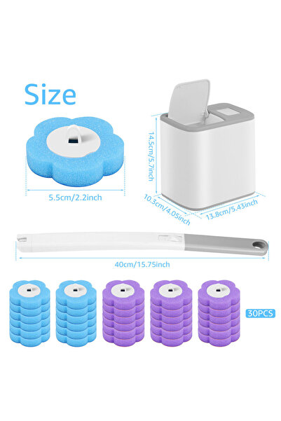 Choice فرشاة حمام رمادية اللون، 30 رأسًا، 18/36 قطعة، مع رؤوس بديلة للاستخدام...