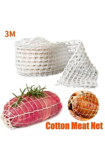 Choice WHITE 3 Meters Cotton Meat Net Ham Sausage Net Butcher's String Sausage Roll Hot Dog Sausage Casing