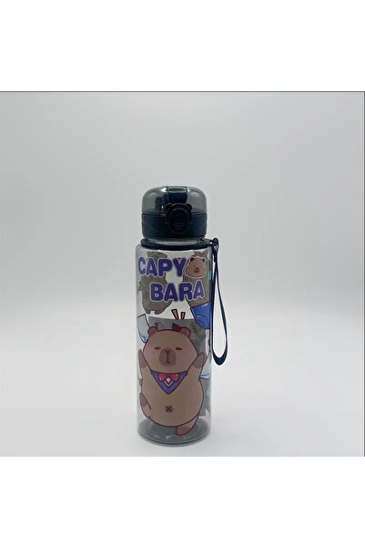 Choice 700ml Black 700ml Leak-Proof Water Bottle Visually Appealing Bear Water Bottle with Carry Strap - Po