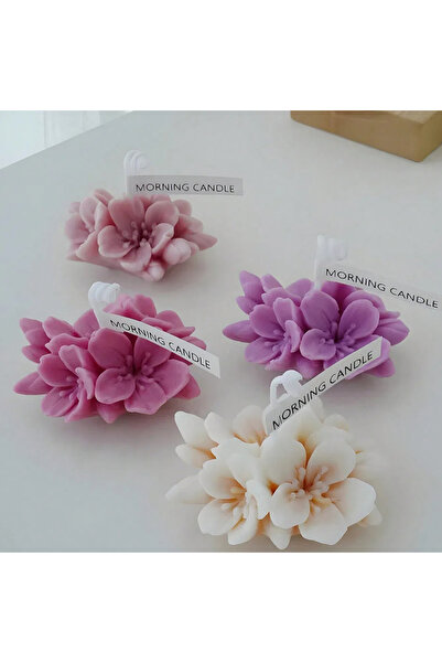 Choice قالب سيليكون للشموع العطرية على شكل زهرة الخوخ ثلاثية الأبعاد، قالب سيليكون للصابون، كوب شمعة DIY، قالب صابون...