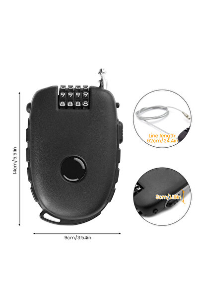 Choice Password Helmet Password Wheel Locking Tool Coded 4 Digit Lock Telescopic Steel Cable Motorbike C...
