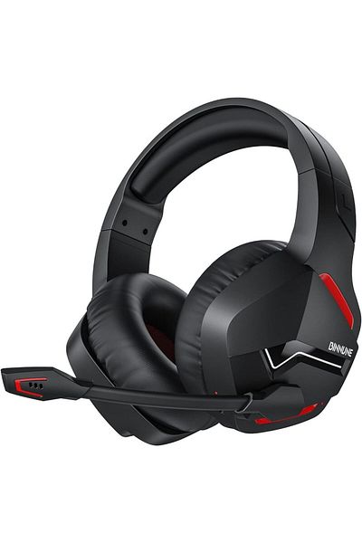 Choice Red BINNUNE BW01 Wireless Gaming Headset for PC PS4 PS5 Playstation 4 5, 2.4G Wireless Bluetooth US