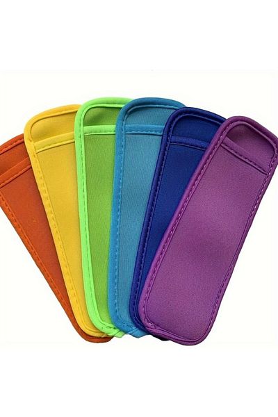Choice 6pcs Multicolor 6pcs Popsicle Holder Bags Popsicle Sleeves Ice Pop Sleeves Reusable Ice Freezer Prot