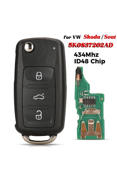 jingyuqin 5 Buttons black jingyuqin 5K0 837 202 AD Remote Key 434MHz id48 for VW Golf Mk6 Estate Caddy Eos Jet