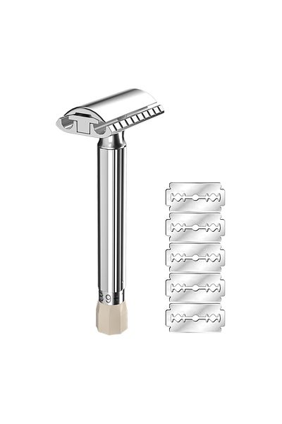 Choice Silver Men's Zinc Alloy Metal Safety Razor 9-speed Sharpness Adjustalbe Shaver Classic Styling Quick