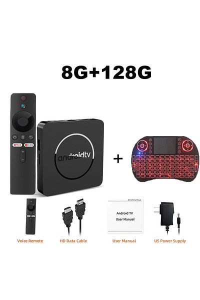 Choice EU Plug 8G 128G Keyboard Q10 Android14 8K HDR10+ Smart TV Box Allwinner H313 128G Dual Wifi BT5.0 Se