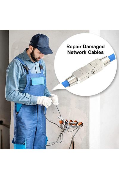 ZoeRax وصلة ZoeRaxTool-Free RJ45 من CAT6A، محمي، كابل إيثرنت موسع بدون أدوات PoE+ لـ Cat7/Cat6a/C