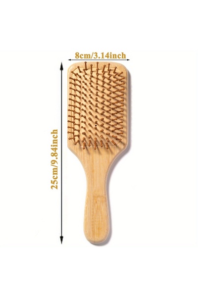 Choice L Square Comb Natural Bamboo Paddle Hair Brush Comb Improve Hair Growt...