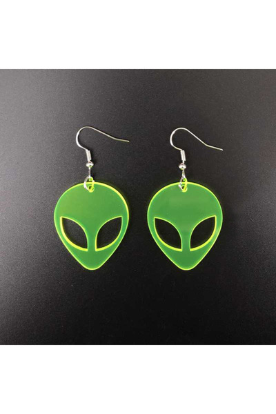 Choice أقراط فلورية شفافة خضراء فلورية خضراء للاستكشاف العلمي على شكل كائنات ...