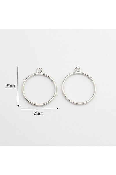 Choice دلايات دائرية صغيرة من سبائك الزنك الفضية بإطار معدني وقاعدة تثبيت على شكل كابوشون، 10 قطع