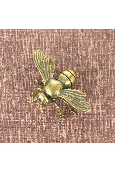 Choice Chocolate 1pc Solid Brass Bee Statue Ornaments, Creative Antique TeaPot Statue Craft, Copperware Stu