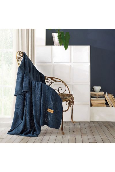 Homelux Patura din tricot Sheryl 130x170 cm, albastra