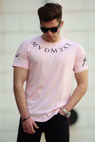 Madmext Ανδρικό μπλουζάκι με κέντημα σε πούδρα 4512