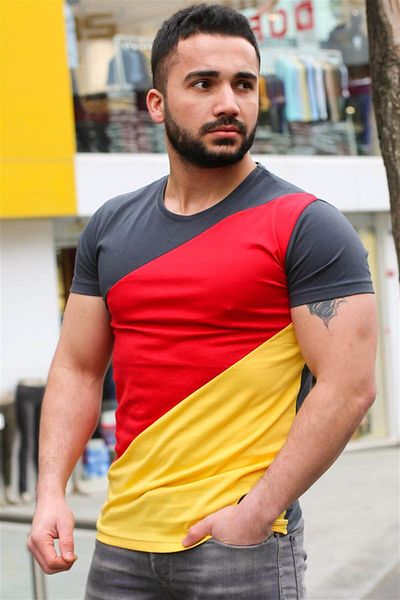 Madmext T-Shirt Color Block Smoked 3018
