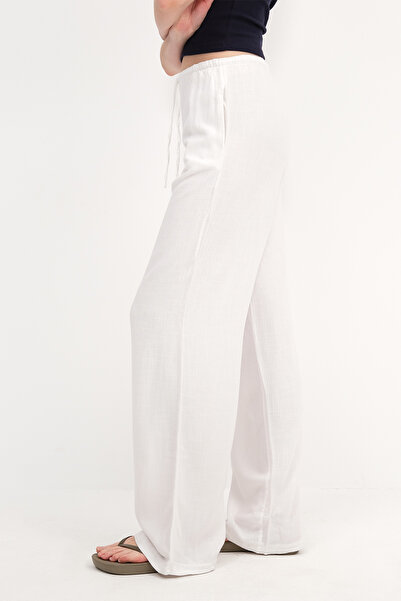 Addax Wide Leg Trousers with Tied Waistband Pn16649