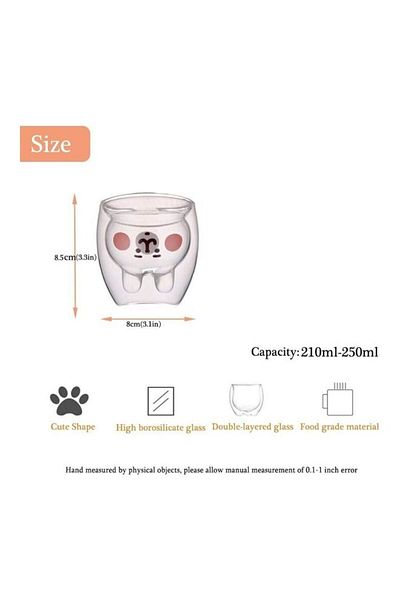 Generic Creative Cute Shape Double-Layer Coffee Mug Clear 230ml