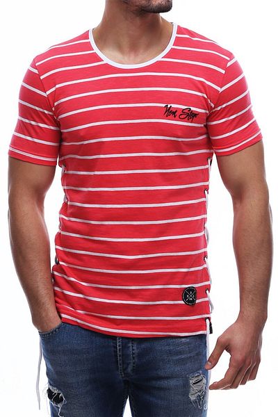Madmext Rotes T-Shirt mit seitlicher Bindung 2567