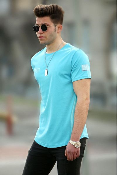 Madmext Tricou Blue Basic pentru bărbați 4511