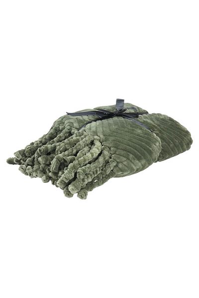 Homelux Emma pled with handmade tassels, 130x160 cm, fleece look, green