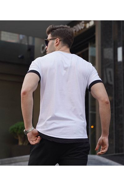 Madmext Basic Herren T-Shirt weiß 4459