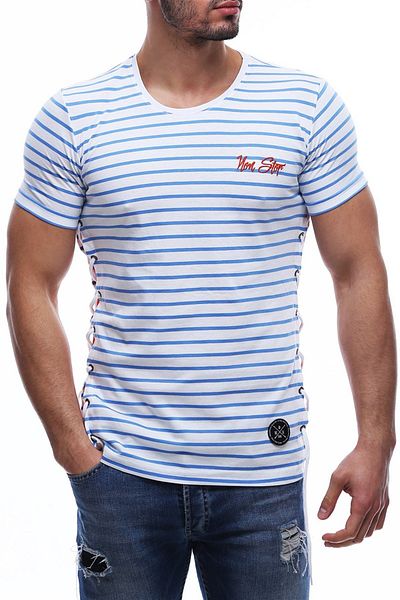 Madmext Tricou albastru Saks Tied Side 2567