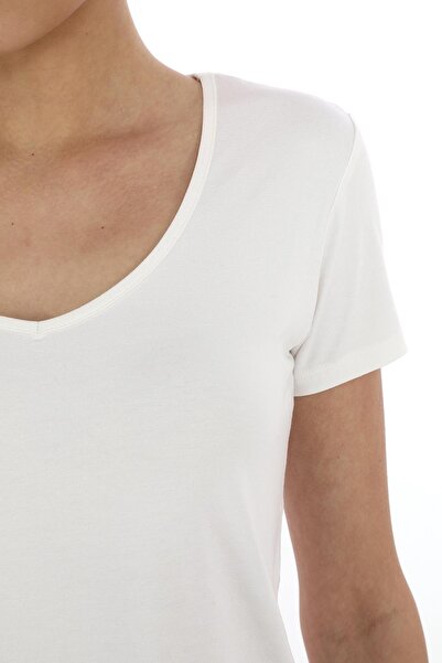 penyebizden Extra Soft Viscon T-Shirt-Ecru