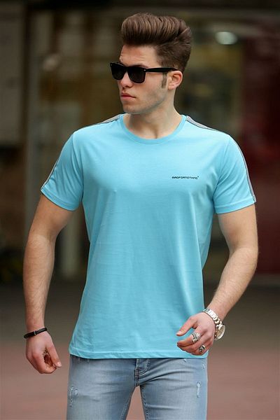 Madmext Basic Türkis Herren T-Shirt 4513