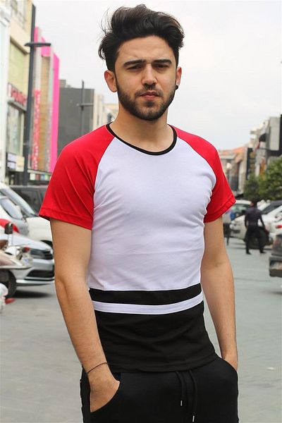 Madmext Λευκό μπλουζάκι με ρίγες 3014