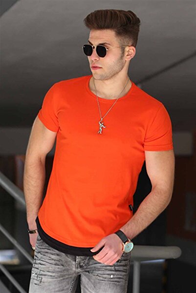 Madmext Ανδρικό πορτοκαλί μπλουζάκι Basic 4465