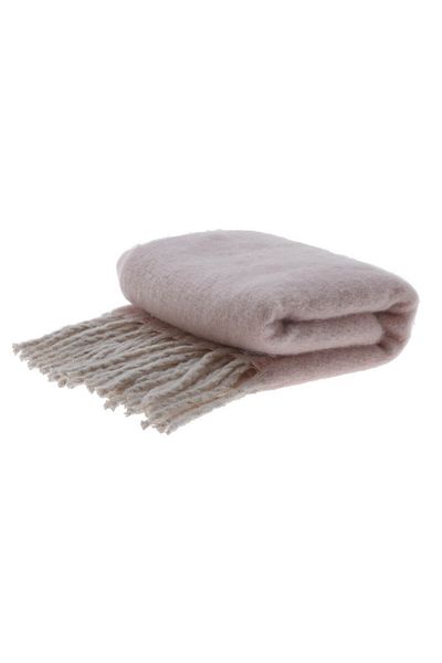 Homelux Pled with fringes Cozy, 152x127 cm, pink