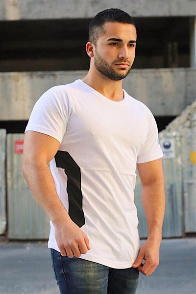 Madmext Werbeärmeliges weißes T-Shirt 4102