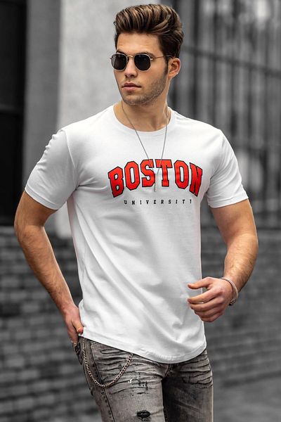 Madmext Men's White T-Shirt 4955
