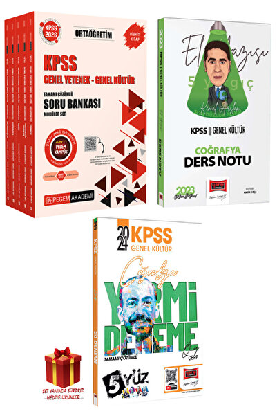 Pegem Akademi Yayıncılık 2026 KPSS Ortaöğretim GYGK Soru Bankası+Coğrafya Der...
