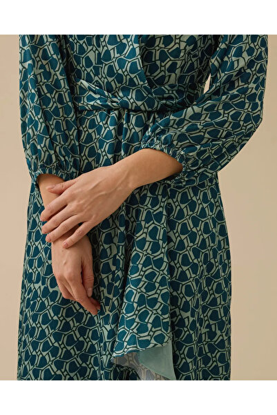 SEÇİL Γυναικείο φόρεμα με λαιμόκοψη σε σχήμα V με λεπτομέρεια κορδέλας 10002421310021