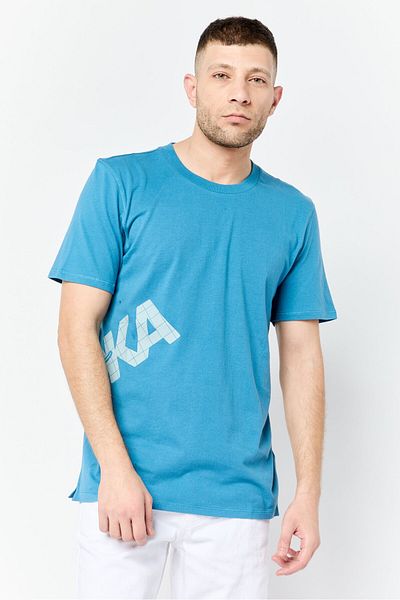 hoka Men Sportswear Fit Short Sleeve Outdoor T-Shirt, Slate Blue